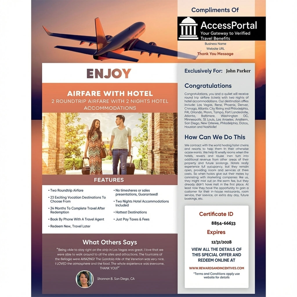 35 Verified Travel Certificates — Official Lifetime Access
